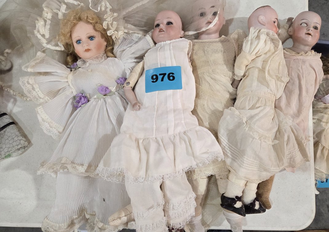 5 Assorted Dolls Some Marked Germany