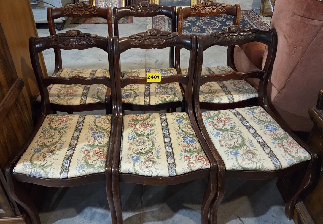 Vintage Mahogany Rose Black Chairs
