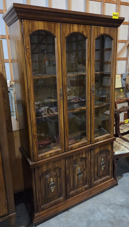 Vintage Mid-Century Solid Wood China Cabinet