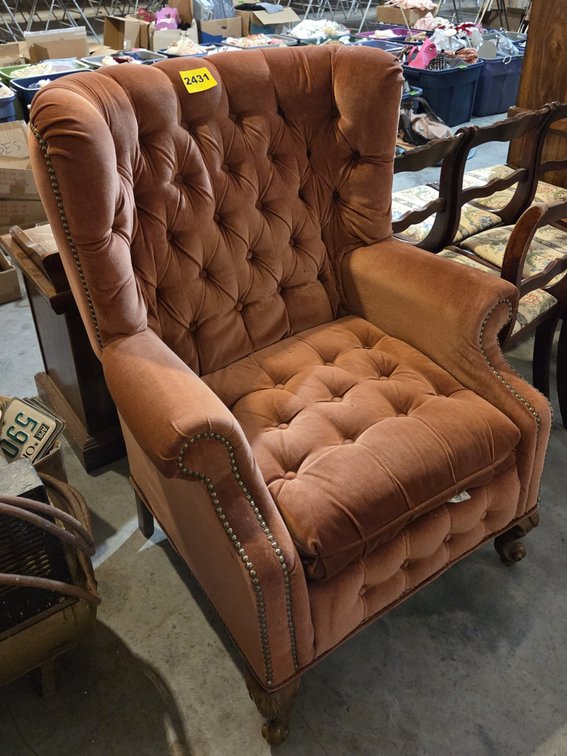 Chadwick Tufted Velvet Winged Back Chair
