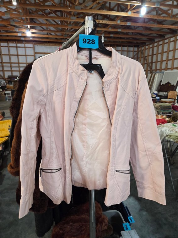 1 Pink Leather Jacket Large