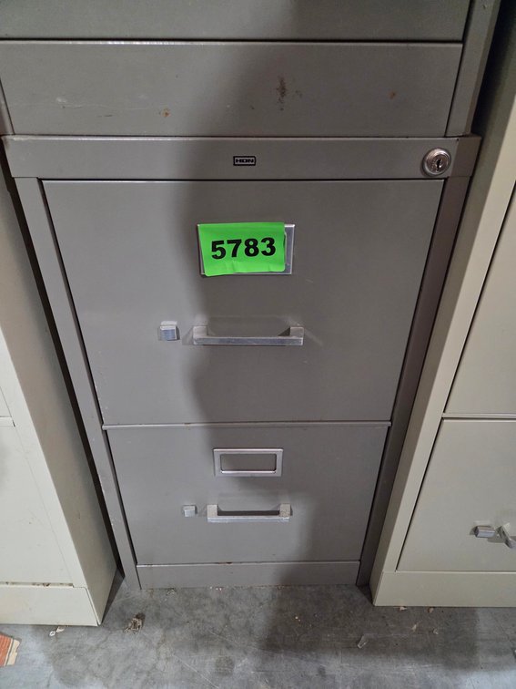 2 Drawer Metal Filing Cabinet w/ Key
