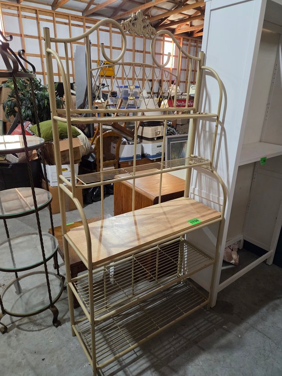 Cream Colored Metal Bakers Rack