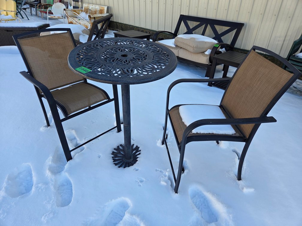 Tall Round Table & 2 Chairs
