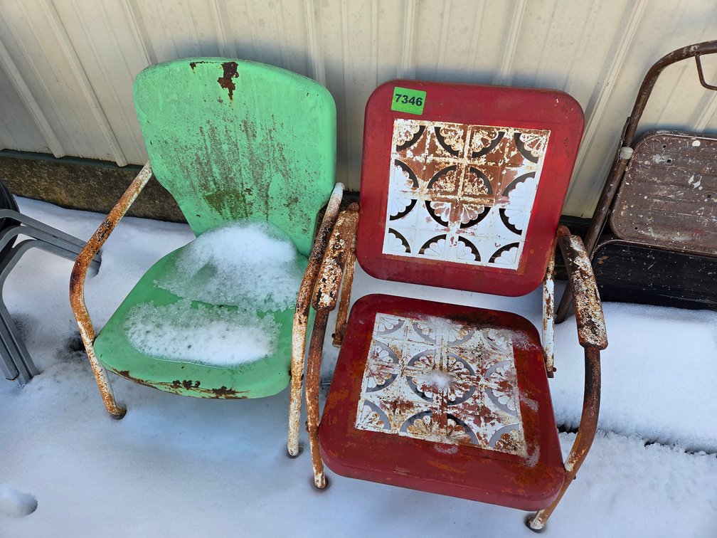 2 Vintage Metal Chairs