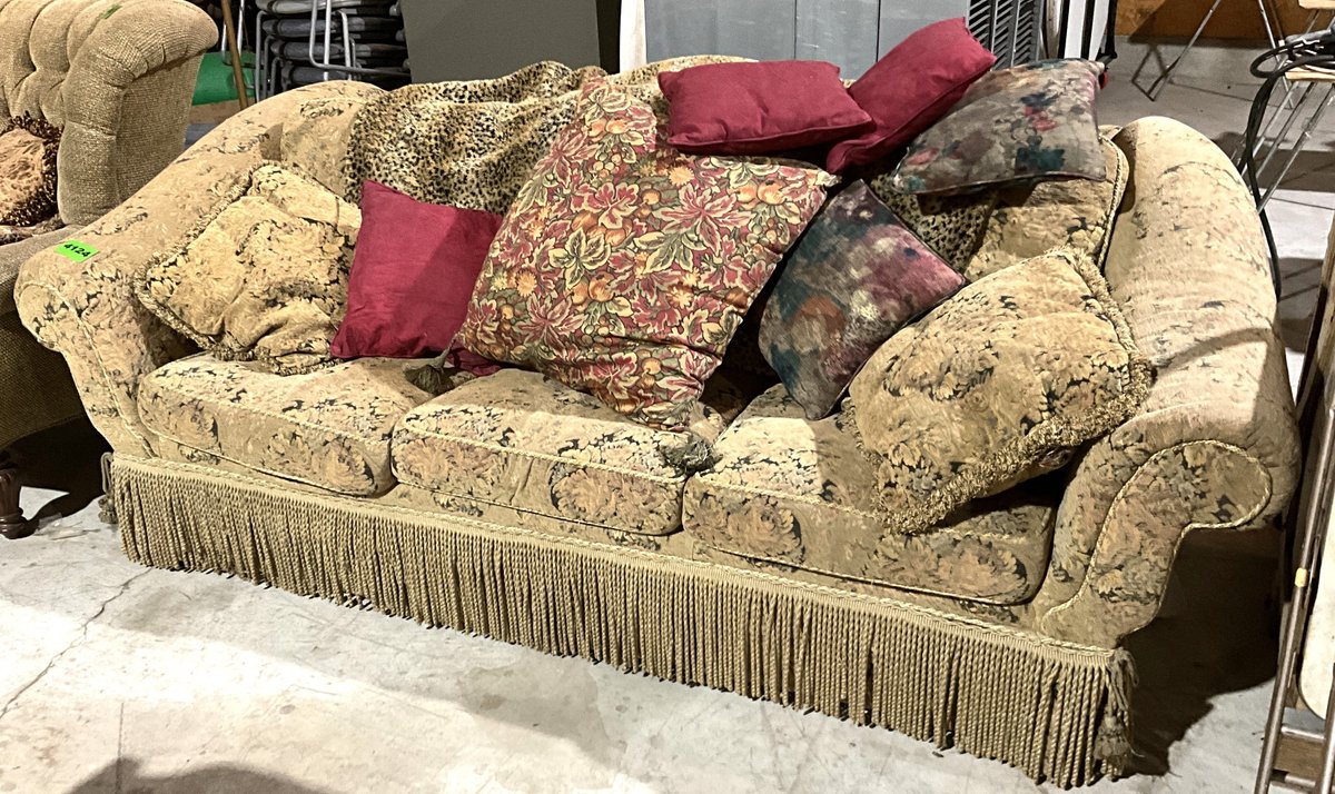 Schnadig Upholstered Fringe Sofa