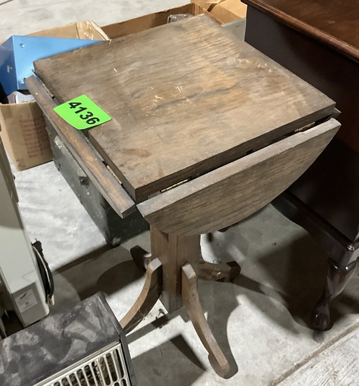 Wooden Side Table w/ 4 Drop Leaves