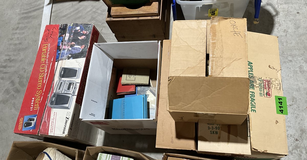 4 Boxes Christmas Ornaments, Books