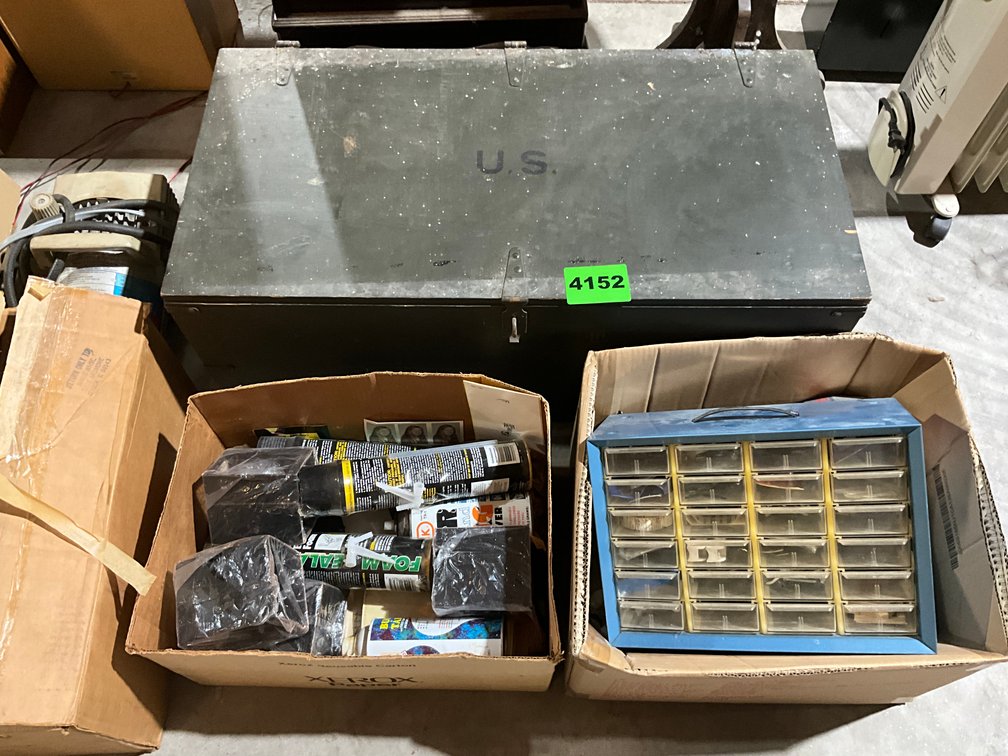 US Army Green Footlocker, 2 Boxes Foam Sealant