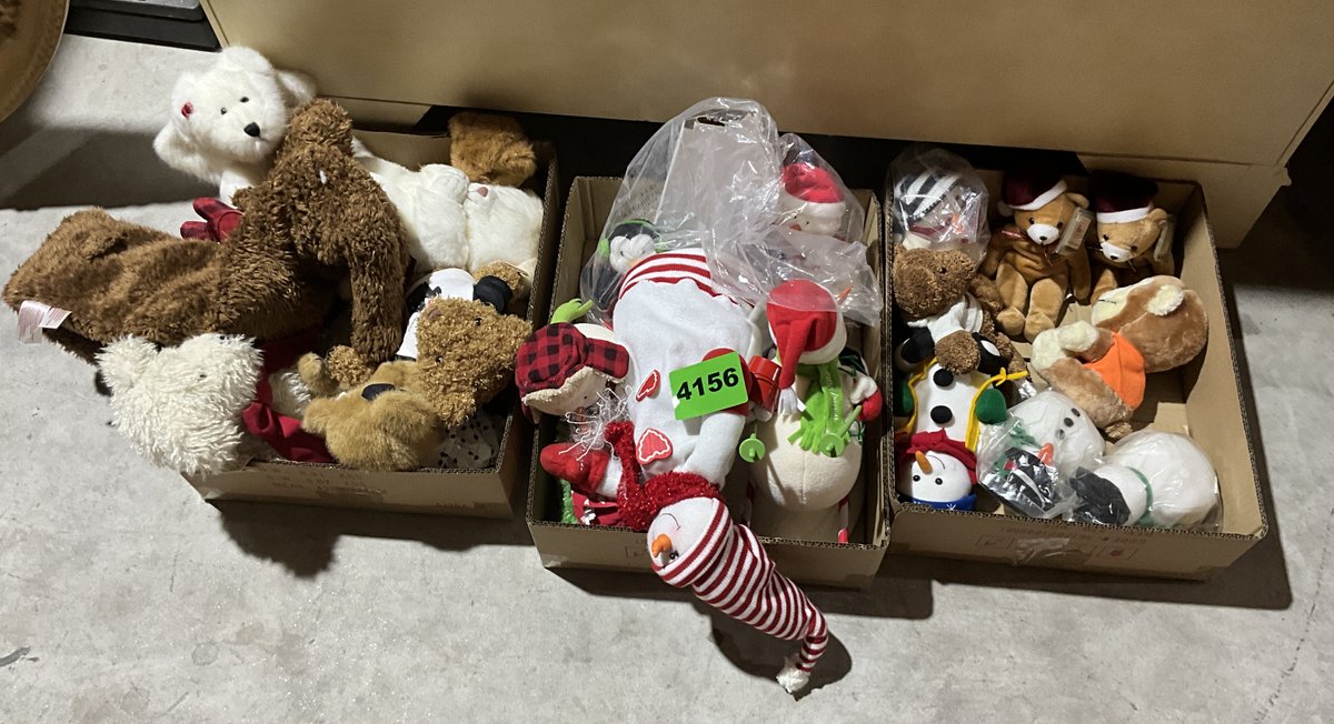 3 Boxes Stuffed Animals