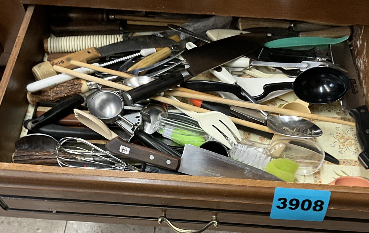 2 Drawer Misc. Wood Spoons, Knives