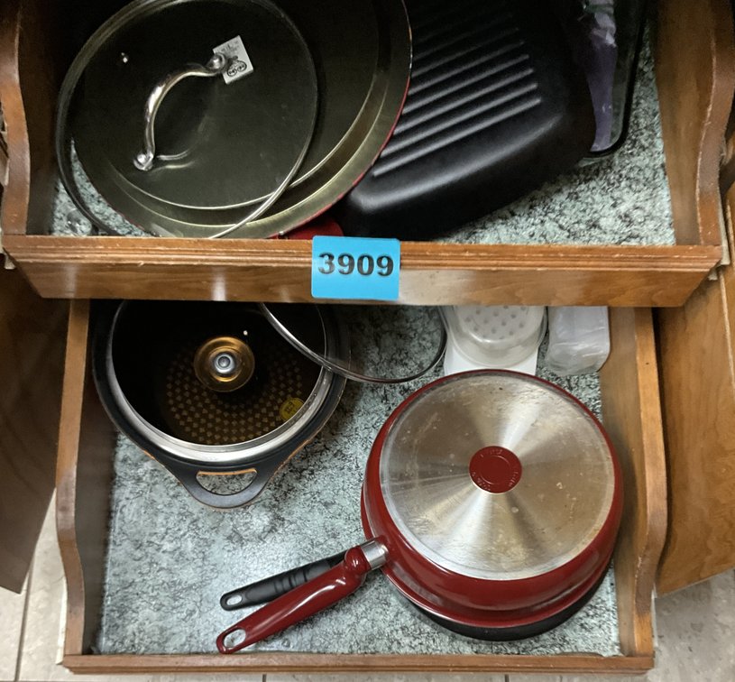 Assorted Frying Pans (2 Cabinets)