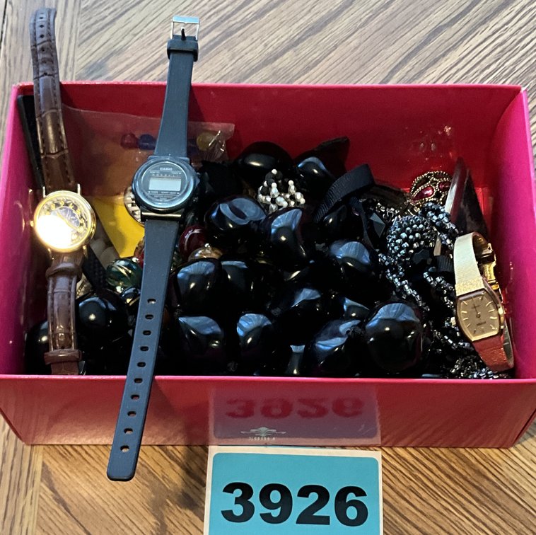 Assorted Box Of Watches, Earrings, Necklace