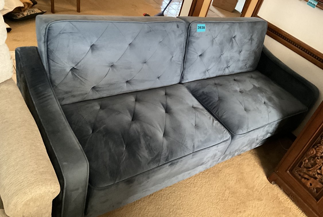 Fulton Blue Suede Couch