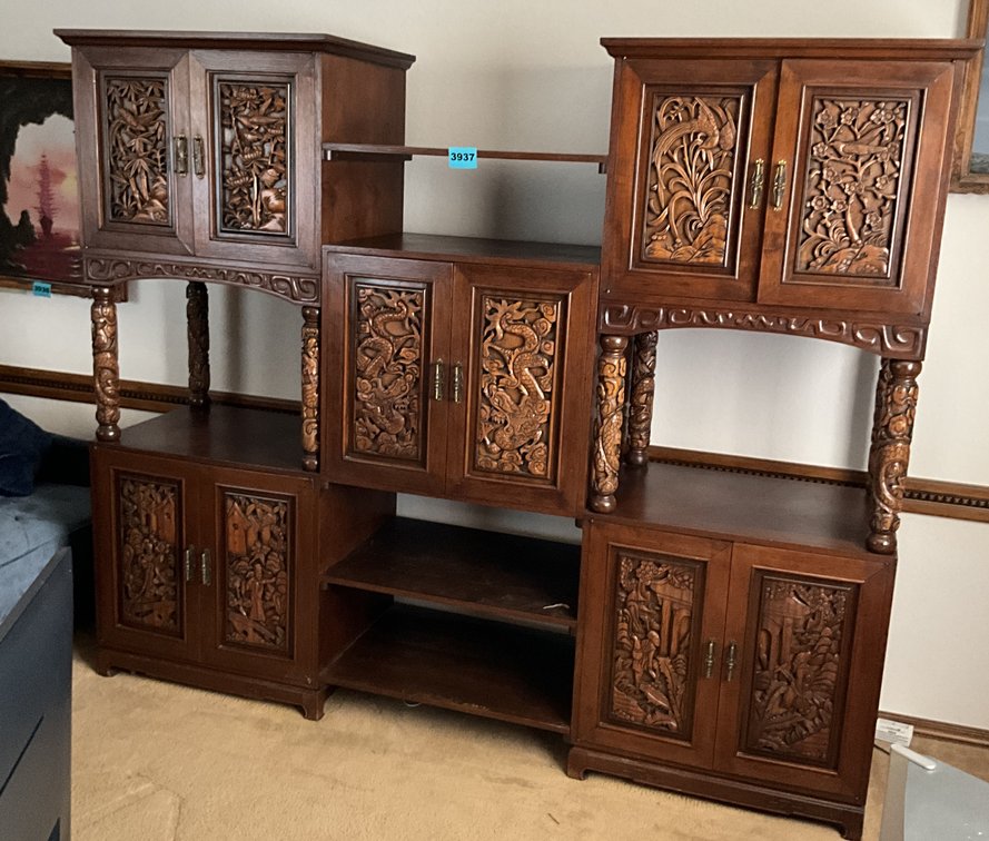 Beautiful Hand Carved Entertainment Center