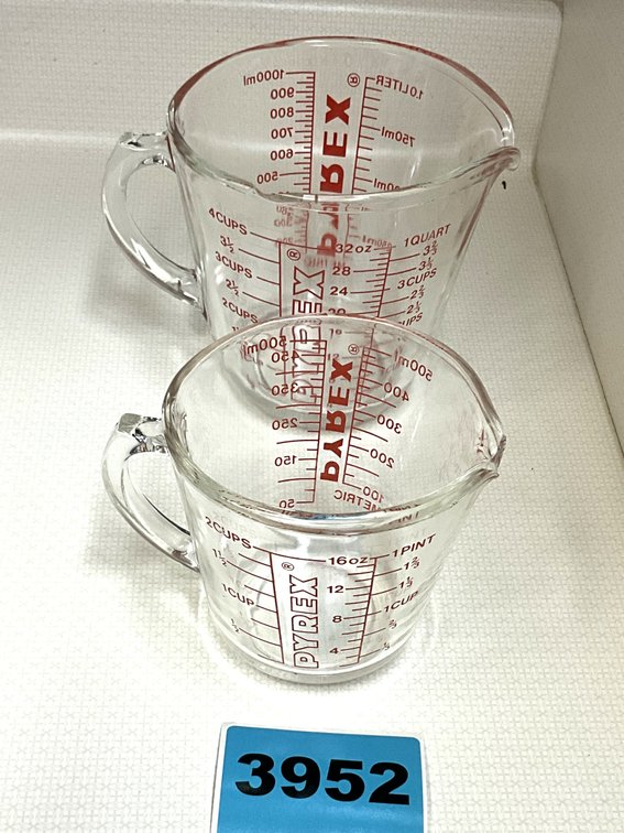 2 Pyrex Measuring Cups