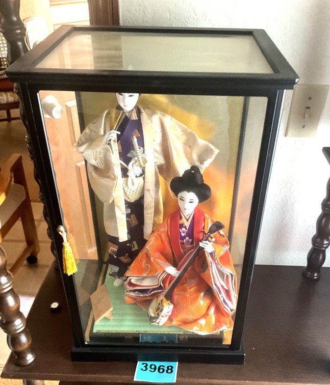 Samauri Statues Behind Glass