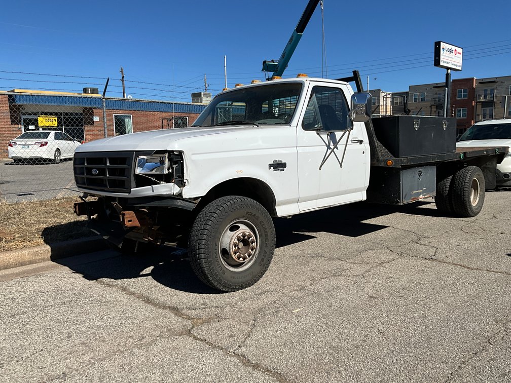 1996 F450 2 Ton Flatbed W/ Rugcel Crane