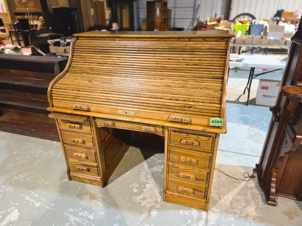American Oak Roll Top Desk