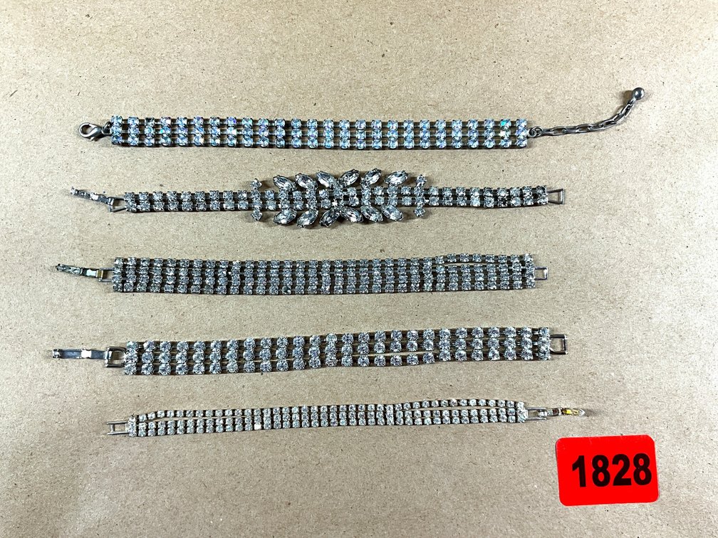 Five Asst'd Rhinestone Bracelets