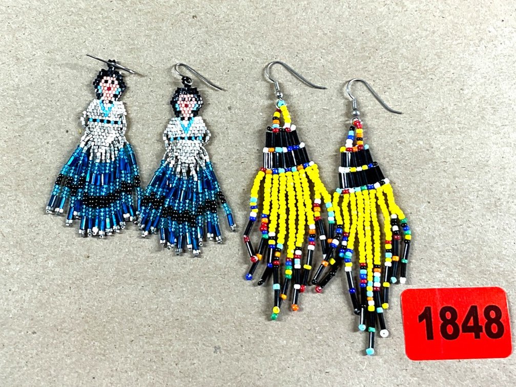 Two Pairs of Handcrafted beaded Earrings