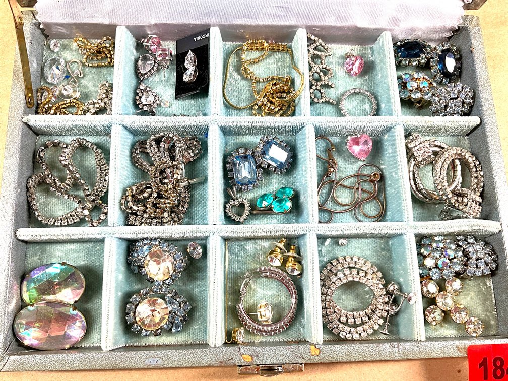 Vintage Jewelry Box And Contents