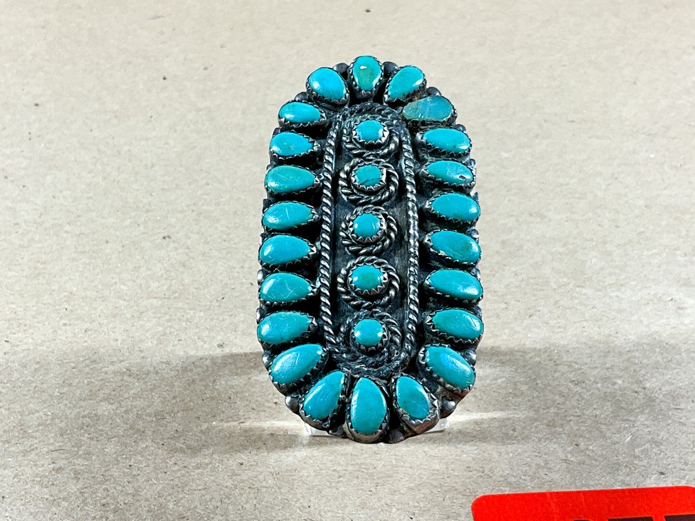 Sterling Silver Turquoise Cluster Ring