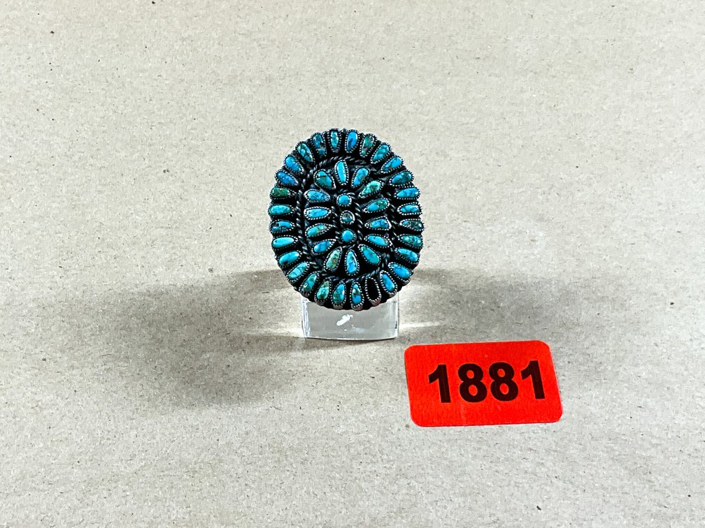 Vintage Zuni Turquoise Cluster Ring