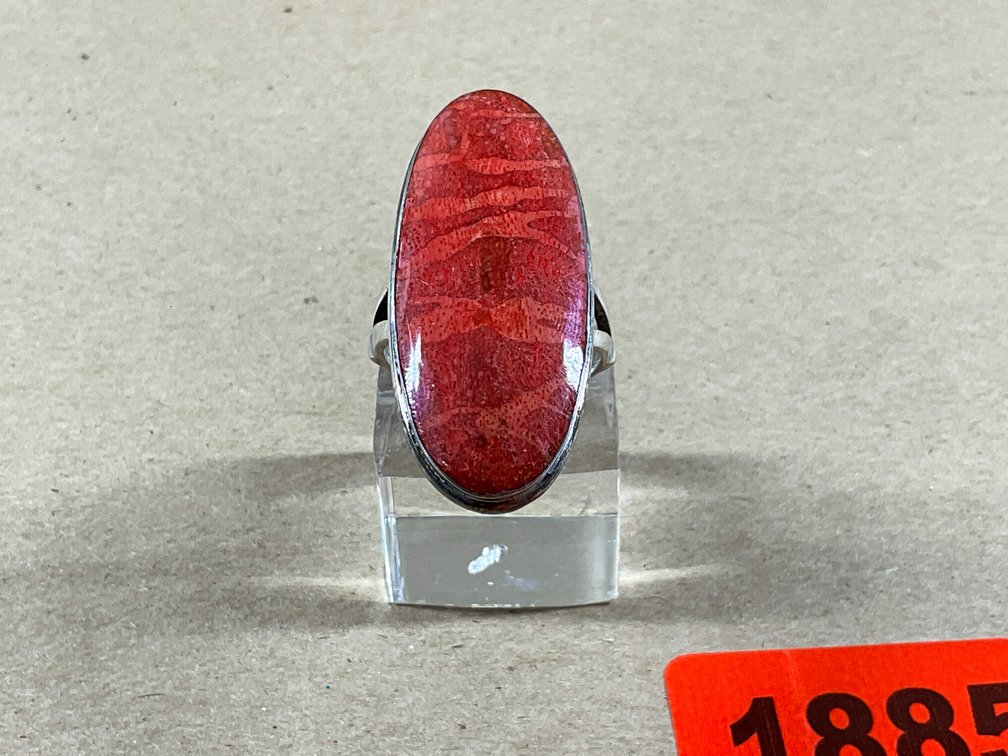 Sterling Silver Coral Ring