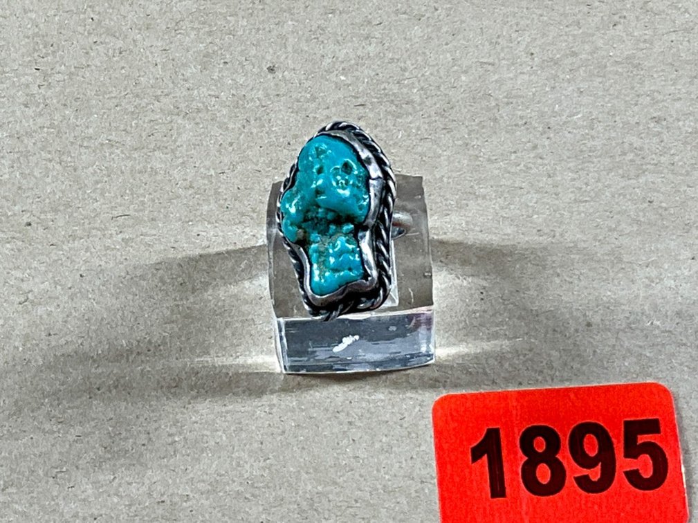 Sterling Silver Chunky Turquoise Rock Ring