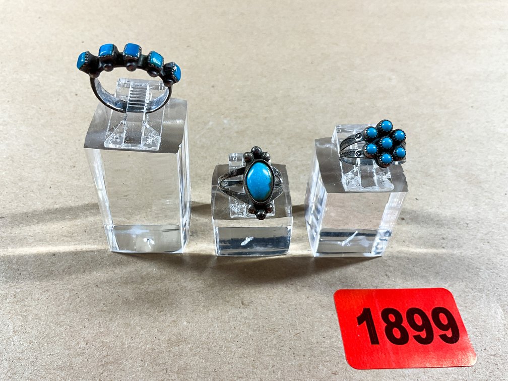 Asst'd Sterling Silver And Turquoise Rings
