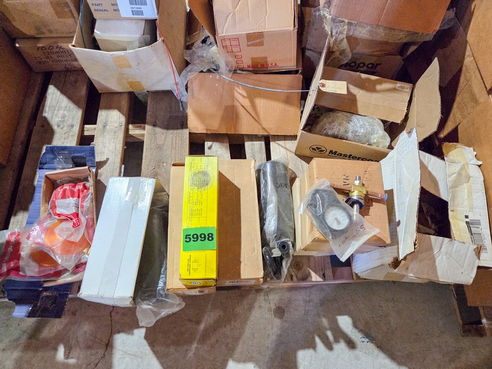 Pallet of Contents-Gauges, Valves, Driers, Brackets, Tubing, Etc.