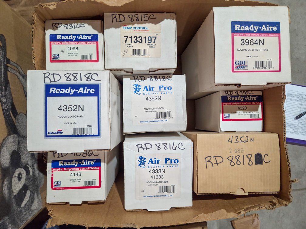 2 Boxes Asstd Accumulator Kits for GM, Etc. & Water Valve Kits