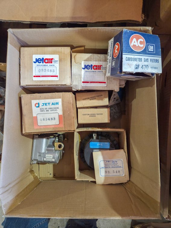 3 Boxes Asstd Parts-Fan Motors, Mounting Bracket Kit, Gasket Kits, Etc.