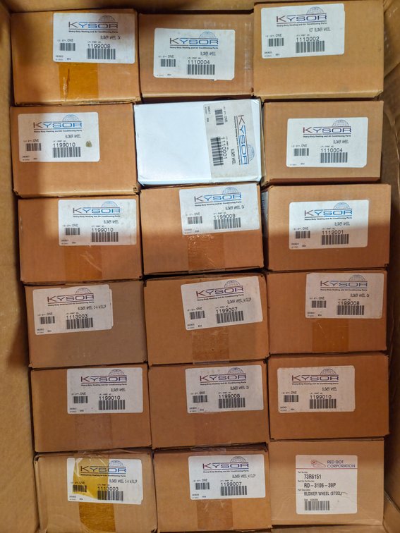 2 Boxes of Kysor Blower Wheels-Asstd Model #s