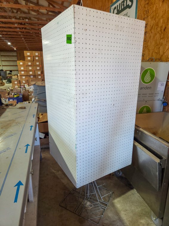 Spinning Square Peg Board Display- 24"x24"x68"