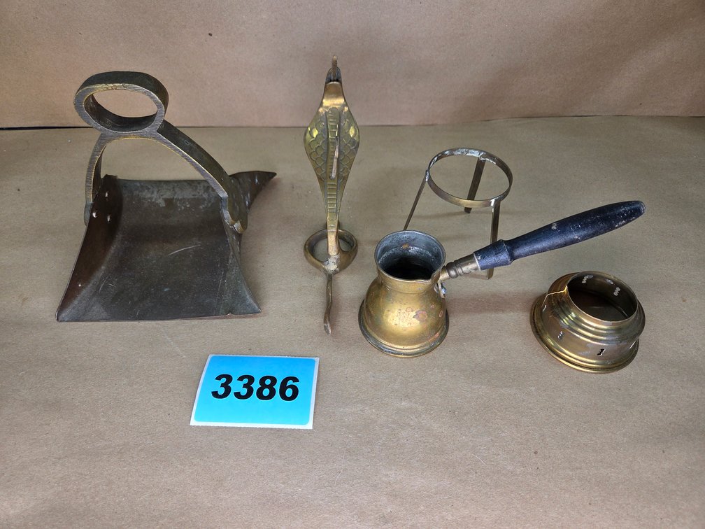 Turkish Coffee Pot (Cezve Or Ibrik) Brass  Snake Candle Holder