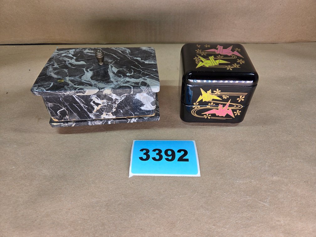 Black & White Marble Trinket Box & Japanese Jubako
