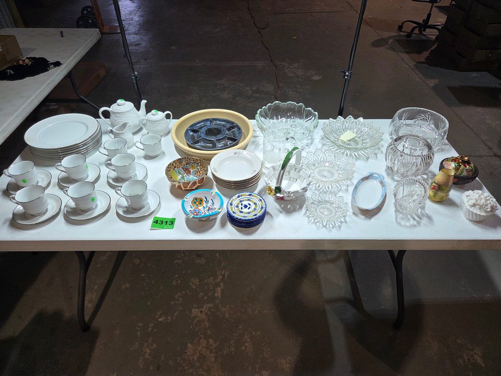 Assorted China, Crystal, and Decorative Serveware