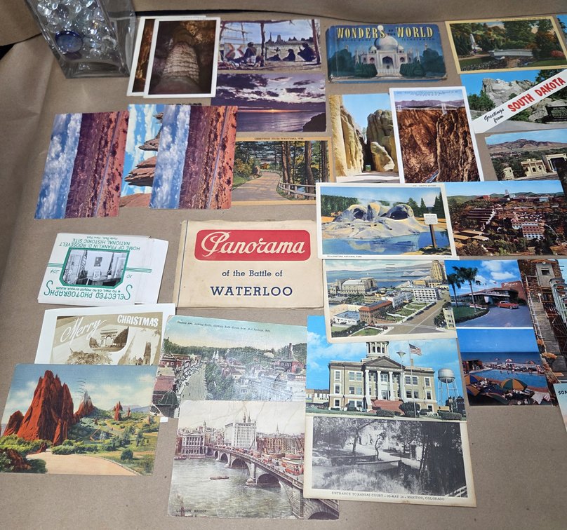 War Rations Books and Vintage Postcards