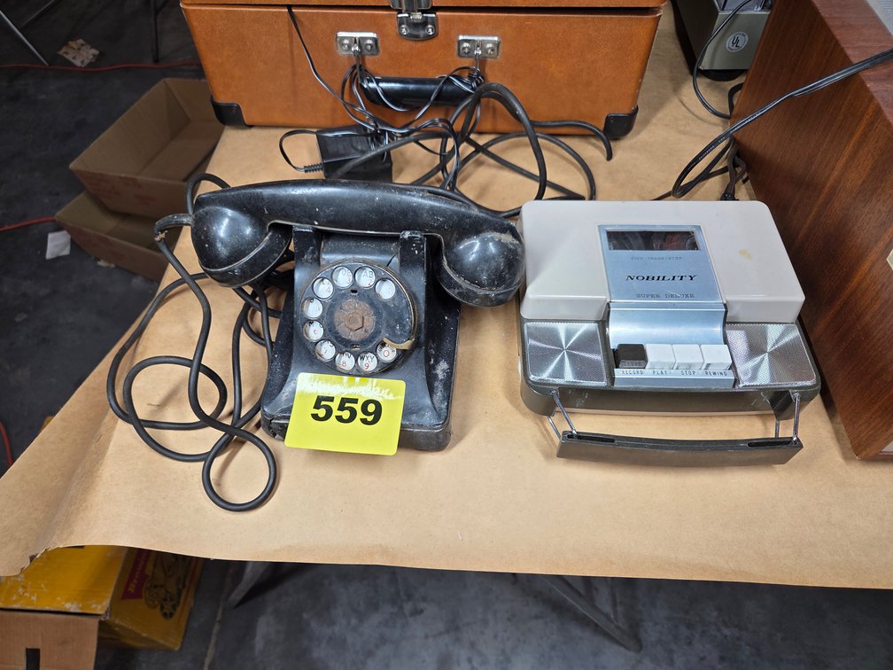Vintage Rotary Dial Phone & 1 Mobility Super Deluxe Tape Recorder