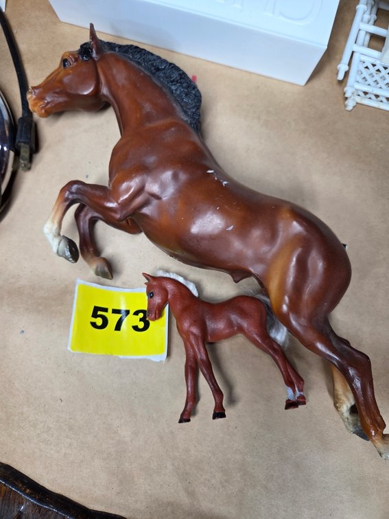 Two Horses One Has Broken Tail