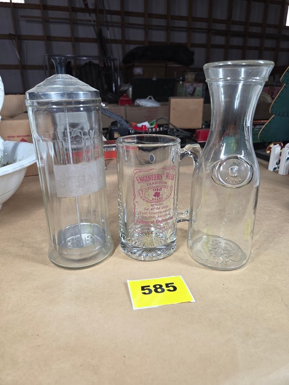 Glass Straw Dispenser, University Of Oklahoma Beer Mug, Etc