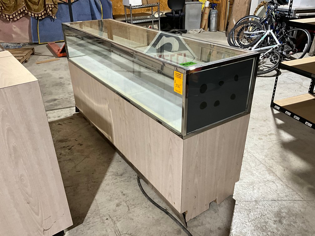 20" X 72" X 38" Display Case W/ 9 Drawers