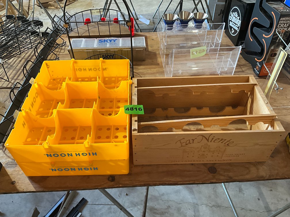 3 Pcs. Wood Rack For Wine Bottles, 2 Cases For Big Bottles