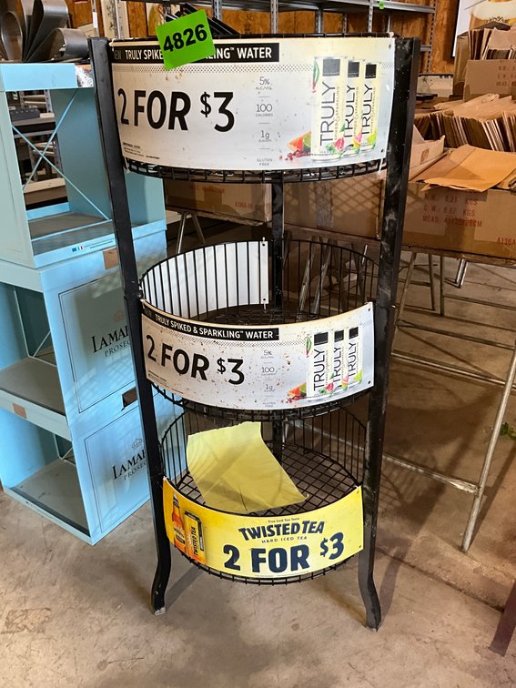 18 Inches Round, 46" Tall, 3 Shelf Rack