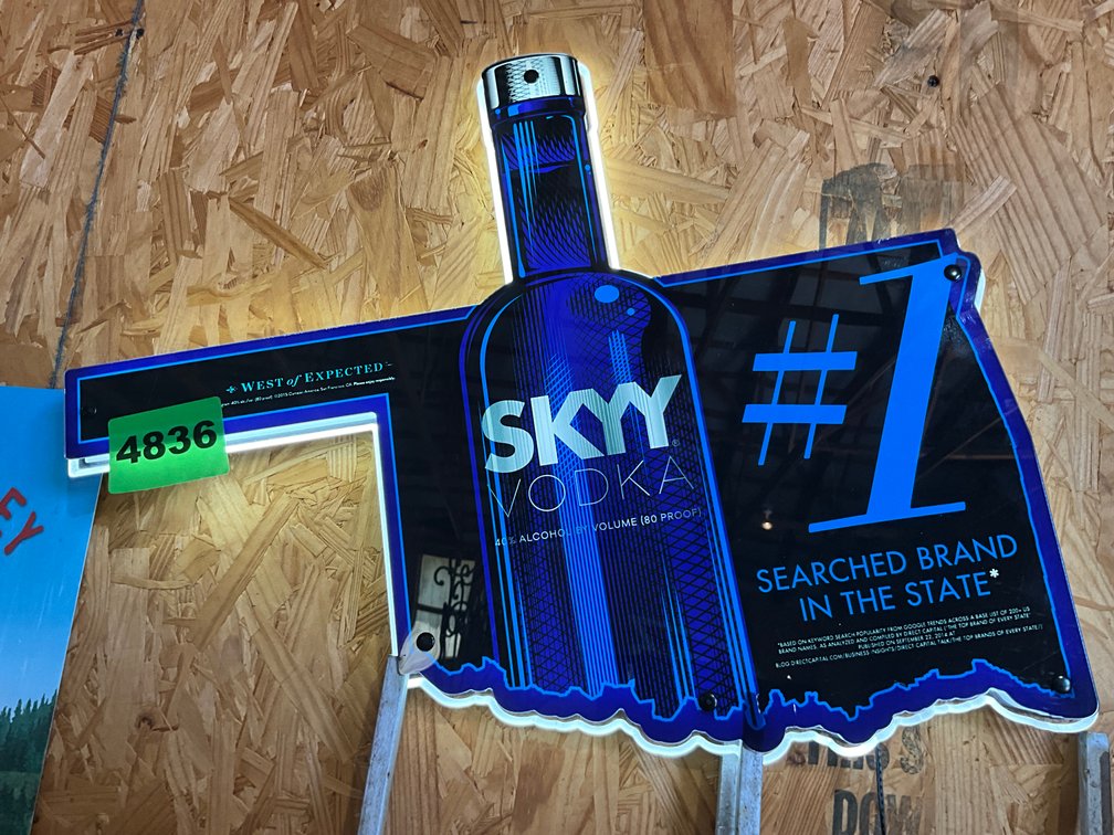 Skyy Vodka State Of Okla. Sign
