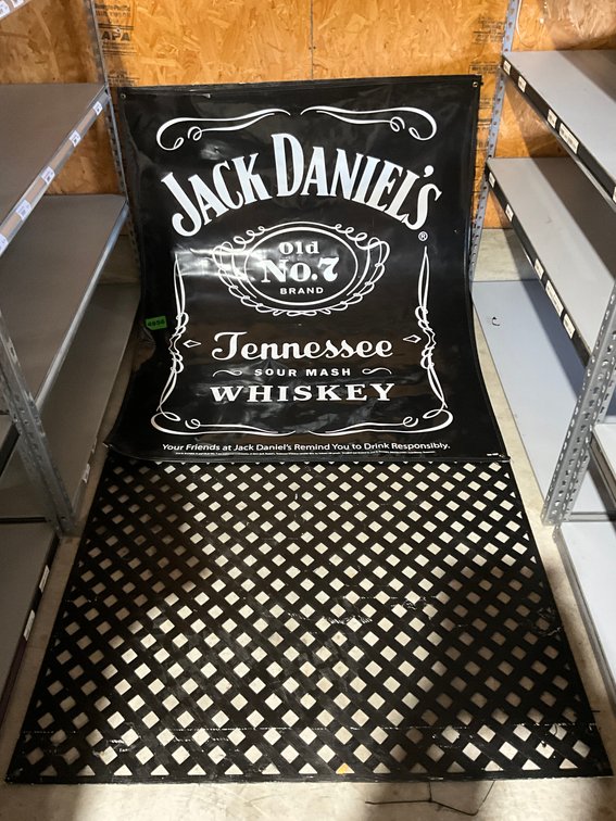 48" X 60" Jack Daniels Sign Attached To 4' X 8' Lattice