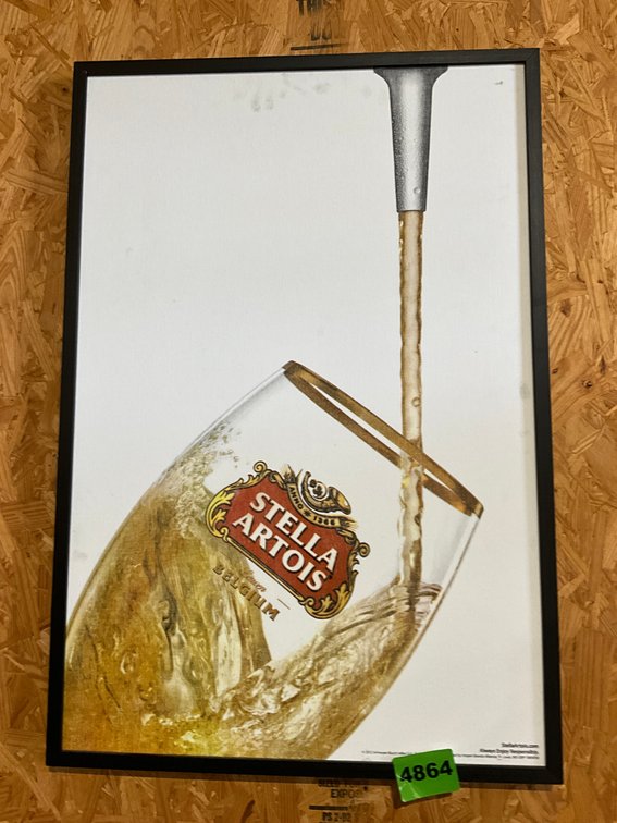 25" X 37" Stella Artois Beer Sign