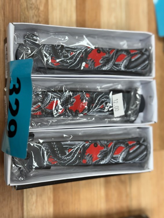 3-Red And Black 5" Blade